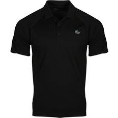 Golf Tops Lacoste Men's SPORT Breathable Abrasion-Resistant Interlock Polo Shirt - Black