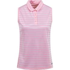 Nike Dri-FIT Victory Women's Striped Sleeveless Golf Polo - Medium Soft Pink/Black