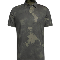adidas Men's Flower Mesh Golf Polo Shirt - Olive Strata/Black