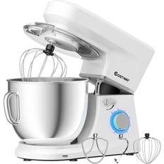 4.8 Qt 8-speed Electric Food Mixer with Dough Hook Beater - Costway