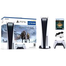 Game Consoles Sony PlayStation 5 (PS5) Upgraded 1.8TB Disc Edition God of War Ragnarok Bundle with Elden Ring and Mytrix Controller Charger