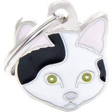 MyFamily Katzen Haustiere MyFamily White and Black European Shorthair Cat ID Tag