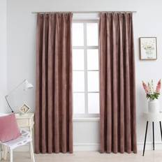 vidaXL Blackout Curtains with Hooks
