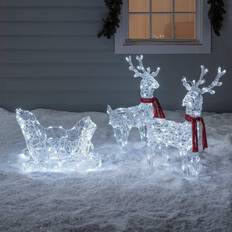 Battery-Powered Christmas Lamps Reindeer with Sleigh Christmas Lamp 26.8"