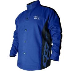 Work Jackets Black Stallion Welding Jacket 9oz Royal Blue FR Cotton