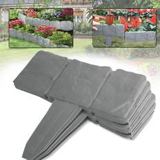 iMounTEK 20pcs 5m home garden border edging plastic fence stone lawn