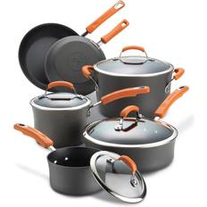 Cookware Sets Rachael Ray Classic Brights Hard Anodized Cookware Set with lid 10 Parts