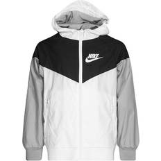 PFC-freie wasserabweisende Behandlung Jacken Nike Boy's Sportswear Windrunner - White/Black/Wolf Grey/White (850443-102)