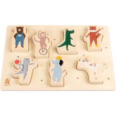 Sebra Wooden Chunky Puzzle Toes/Builders Multi wooden