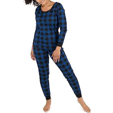 Leveret Women's Plaid Pajamas - Black/Navy