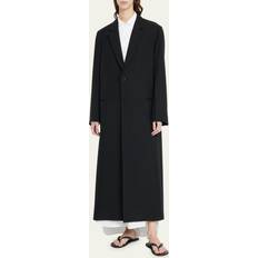 Silk Outerwear The Row Cheval Single-Breasted Wool-Mohair Coat BLACK