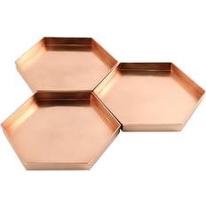 Achla Designs Copper Hexagonal Tray Set of 3