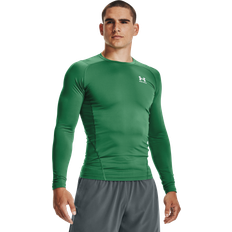 Sportswear Garment Base Layer Tops Under Armour HeatGear Long-Sleeve Shirt for Men Team Kelly Green/White