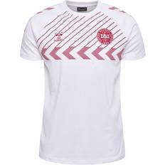 Denmark T-shirts Hummel Men's White Denmark National Team Fan Raglan T-Shirt