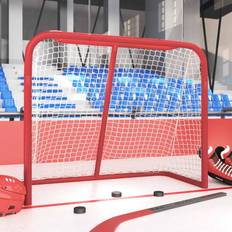 vidaXL Hockey-tor Rot Und Weiß 183x71x122 Polyester