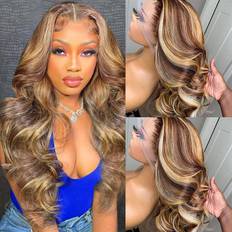 JR SMART 13x4 HD Transparent Highlight Lace Front Wig 20 inch #4/27 Honey Blonde