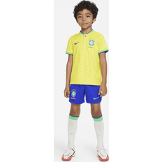 Nike Soccer Uniform Sets Nike Brazil 2022/23 Home Little Kids' Dri-FIT Soccer Kit in Yellow, DN0878-740 Yellow