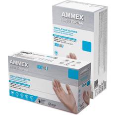 Work Gloves Ammex plus Clear Vinyl Exam Powder-Free Mil Disposable Gloves 100-Count