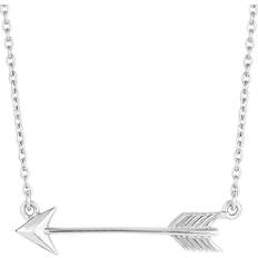 Jewelry Affairs Sideways Arrow Necklace - Silver