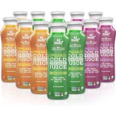 AllWellO Mix of Organic Cold Pressed Juice Drinks with Real Fruits Gluten Free Non-GMO Healthy