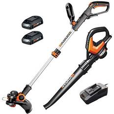 Grass Trimmers Worx 20V Trimmer and Blower Power Share Combo Kit WG916 Battery & Charger Included