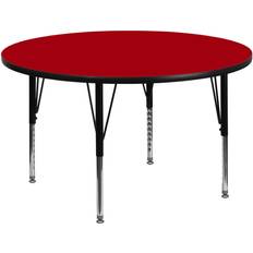 Tables Flash Furniture 42" Round Thermal Laminate Activity Table With Short Height-Adjustable Legs, Red