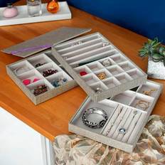 Household Essentials Silver Jewelry Stacking Trays