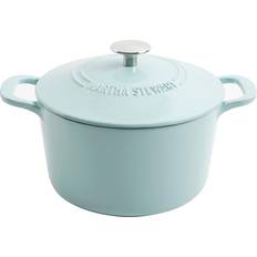 Martha Stewart Enameled Cast Iron Embossed Dutch Oven With Lid 7