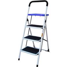 Step Ladders AmeriHome Three-Step Utility Stool with Utility Tray