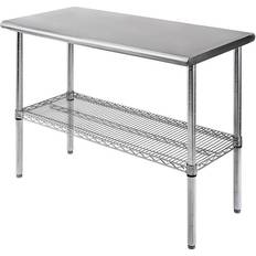 Ironing Boards Seville Classics Commercial NSF Stainless Steel Top Worktable Silver