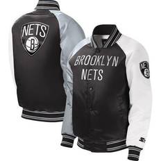 Jackets & Sweaters Starter Youth Black Brooklyn Nets Raglan Full-Snap Varsity Jacket