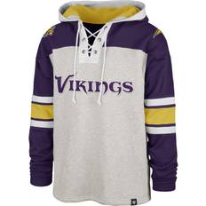 '47 Jackets & Sweaters '47 Men's Minnesota Vikings Heather Gray Gridiron Lace-Up Pullover Hoodie