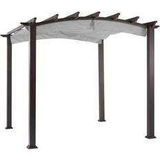 Pergola with roof Garden Winds Replacement Canopy for The Hampton Bay Arched Pergola 350