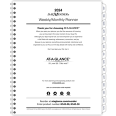 At-A-Glance 2024 DayMinder Executive 8.75" Weekly Monthly Planner Refill, White/Gray