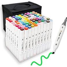 MemOffice Memoffice 80 Colors Dual Tips Alcohol Markers, Art