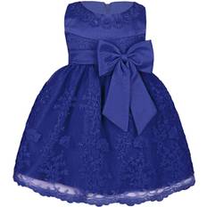Purple Christening Wear Children's Clothing Renvena Toddler Embroidered 3D Flower Dress Princess Pageant Christening Baptism Party - Blue