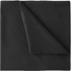 California King Bed Sheets Micro Flannel Solid Bed Sheet Black (279.4x274.3)