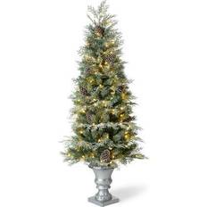 5ft pre lit christmas tree GlitzHome 4ft/5ft Pre-Lit Pine Artificial Porch with Christmas Tree