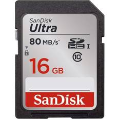 16 GB Memory Cards & USB Flash Drives SanDisk Ultra SDHC Class 10 UHS-I 80MB/s 16GB