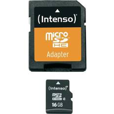 16 GB - SD Minnekort & minnepenner Intenso MicroSDHC Class 4 21/5MB/s 16GB +Adapter