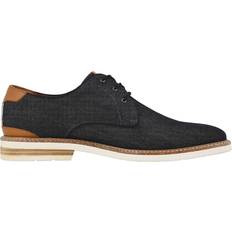 Men Low Shoes Florsheim Highland Canvas Plain Toe - Black