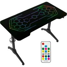 Vivo Gaming Desks Vivo Breathing RGB Geo-Honeycomb LED Lights Gaming Desk - Black