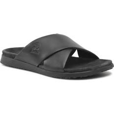 Snøring Sandaler Kamik Marty Men's Leather Slide Sandals, 13, Black