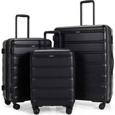 Aluminum Luggage Costway Hardshell Luggage - Set of 3