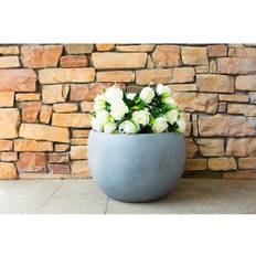 Kante Pots, Plants & Cultivation Kante 12 W Round Slate Concrete/Fiberglass Modern Seamless Bowl