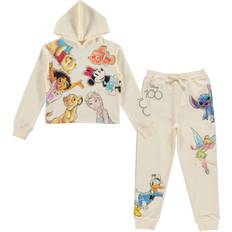 Tracksuits Children's Clothing Disney Girls Cropped Hoodie and Jogger Pants Set 2-Piece Sizes 4-16