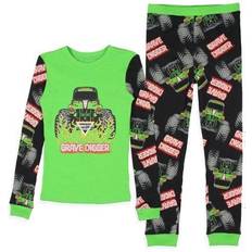 XS Pajamases Children's Clothing Monster Jam boys' truck long sleeve grave digger tight fit sleep set