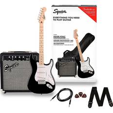 Stratocaster Squier Sonic Stratocaster Electric Guitar Pack with Frontman 10G Amplifier,Black