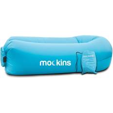 Mockins inflatable blow up lounger outdoor chair bed travel, with bag & pockets