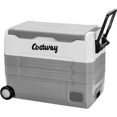 Costway Cooler Boxes Costway 58 Quarts Car Refrigerator Portable RV Freezer Dual Zone Coolers Gray